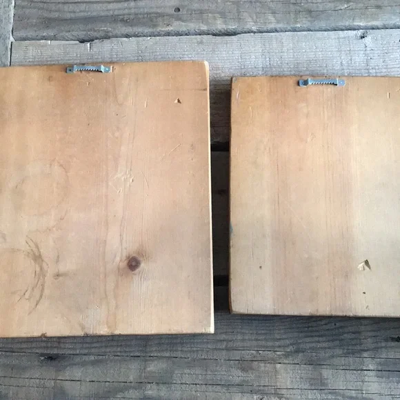 VTG Wild West Buffalo Bill Jesse James Lacquered Decoupage Burnished Wood Signs - Picture 6 of 8